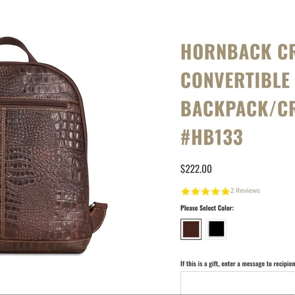 Jack Rogers Hornback Croco Convertible Backpack/Crossbody NWOT - Picture 13 of 15